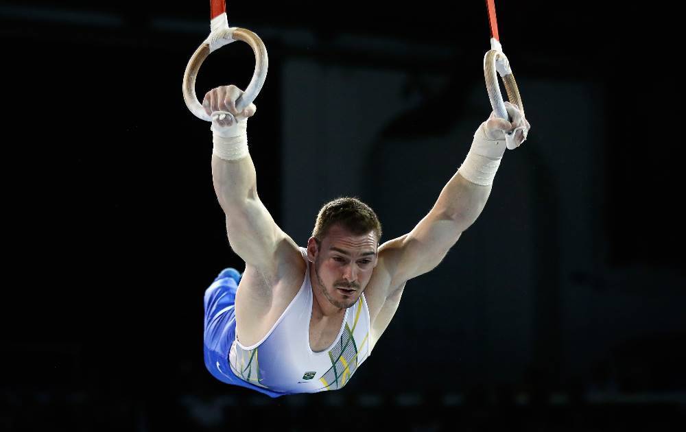 Arthur Zanetti se apresenta na prova de argolas nas classificatórias da ginástica artística. Foto: Reprodução Rio 2016