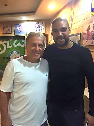 Zico e Adriano. Foto: Reprodução/Facebook