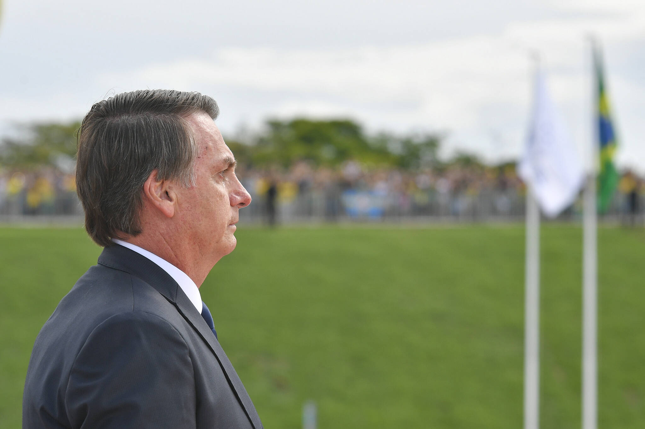 Jair Bolsonaro durante a cerimônia na Esplanada dos Ministérios. Foto: Geraldo Magela/Agência Senado - 1.1.19