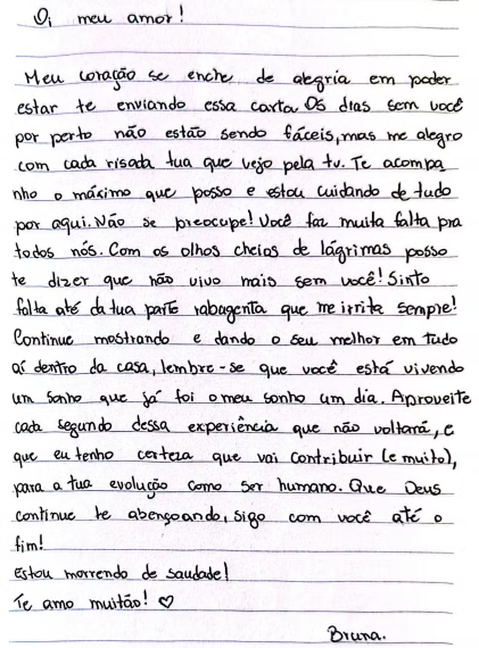 Carta para Rodriguinho Divulgação/Globo