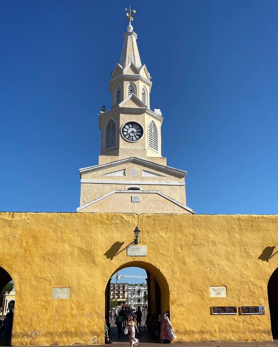A Torre de Relógio, em Cartagena, na Colômbia. Foto: Reprodução/Instagram 05.07.2023