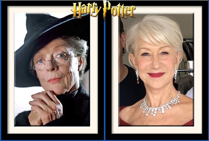 Minerva - A professora leal a Dumbledore, interpretada por Maggie Smith, teria o bastão passado para outra gigante do cinema: Helen Mirren.  Reprodução: Flipar