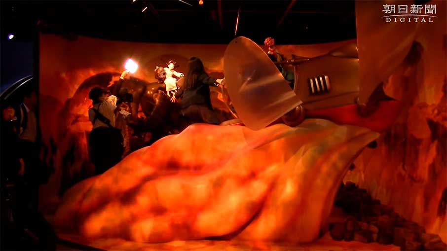 Cena em que Sheeta é resgatada da torre em chamas em Laputa no filme "O Castelo no Céu". Foto: Reprodução/Youtube 02.11.2022