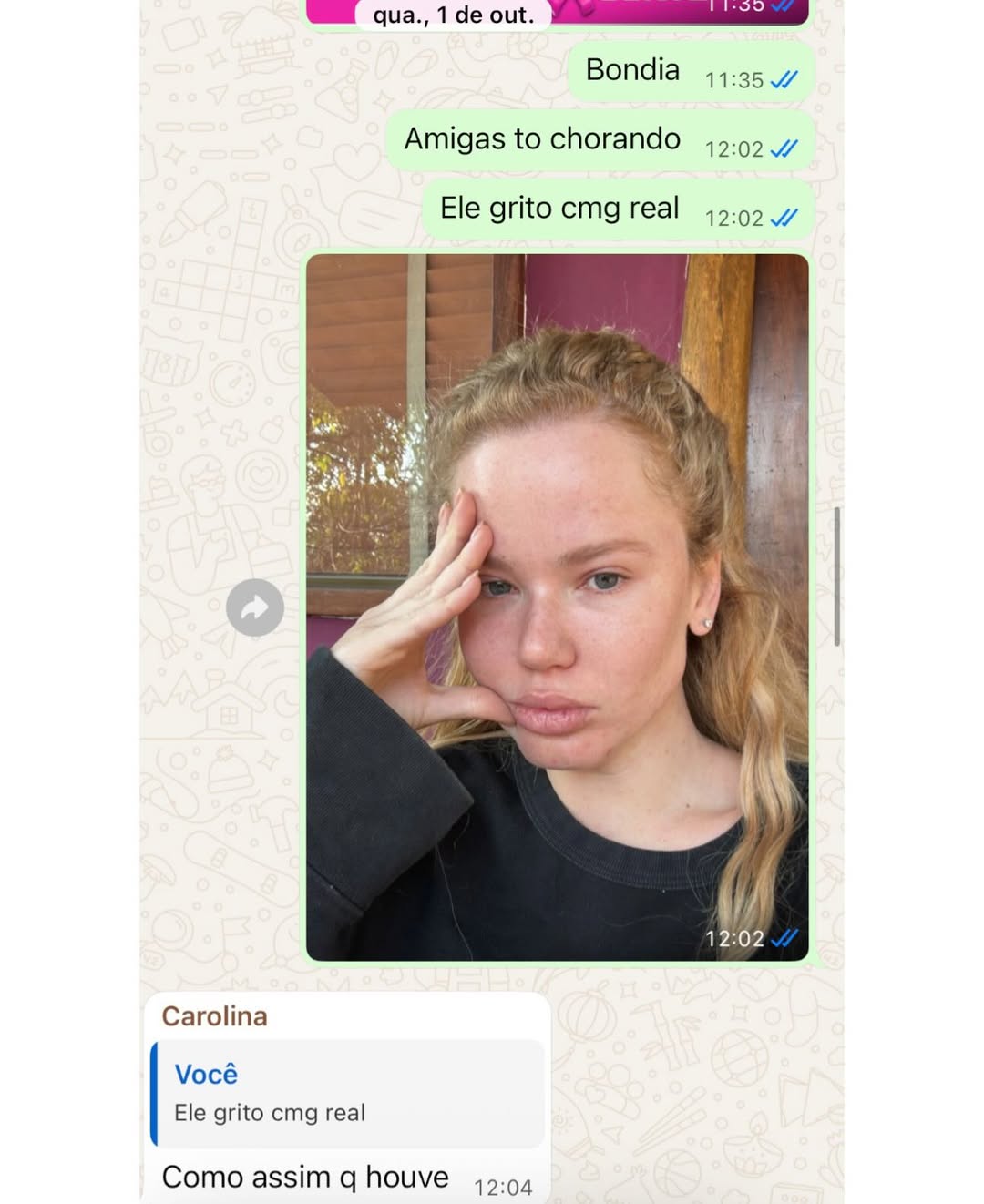 Marcela Tomaszewski postou prints e fotos de supostas agressões. Foto: Reprodução/ Instagram @tomaszewsk