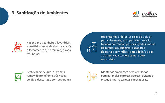 As escolas cumprirão uma série de medidas para minimizar as chances de contágio entre os alunos
. Foto: Reprodução/ Governo de São Paulo