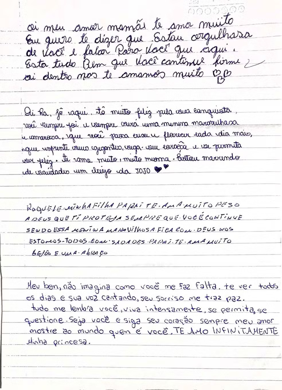 Carta para Raquele Divulgação/Globo