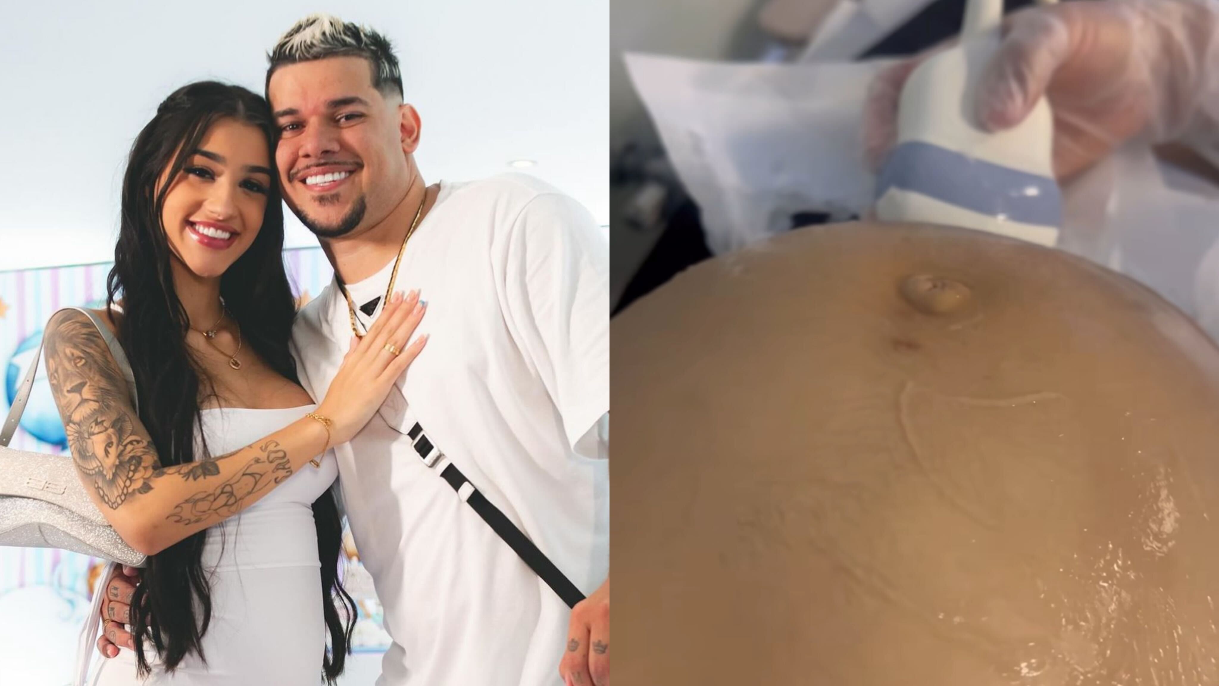 Bia Miranda e Rafael Buarque esperam Kaleb Reprodução Instagram - 6.3.2024