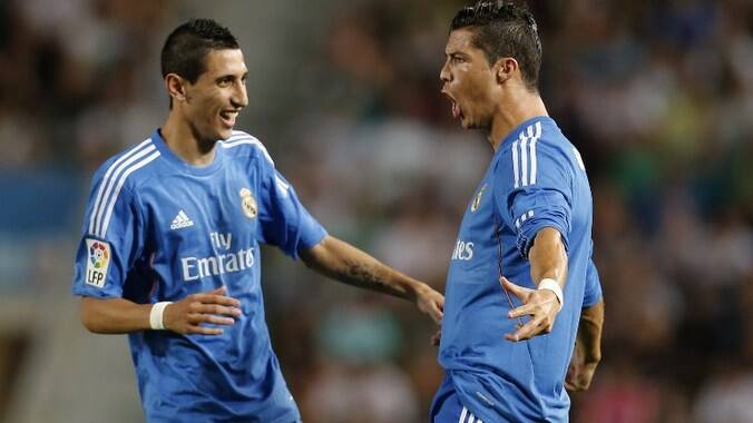 Di Maria e Cristiano Ronaldo pelo Real Madrid. Foto: Site oficial