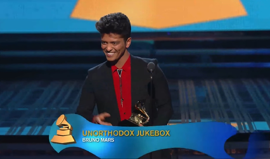 “Unorthodox Jukebox” rendeu a Mars o Grammy de Melhor Álbum Pop Vocal, em 2014 Reprodução: Flipar