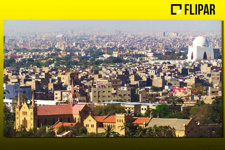 Karachi, no Paquistão - classificação do ar: insalubre. 
 Reprodução: Flipar