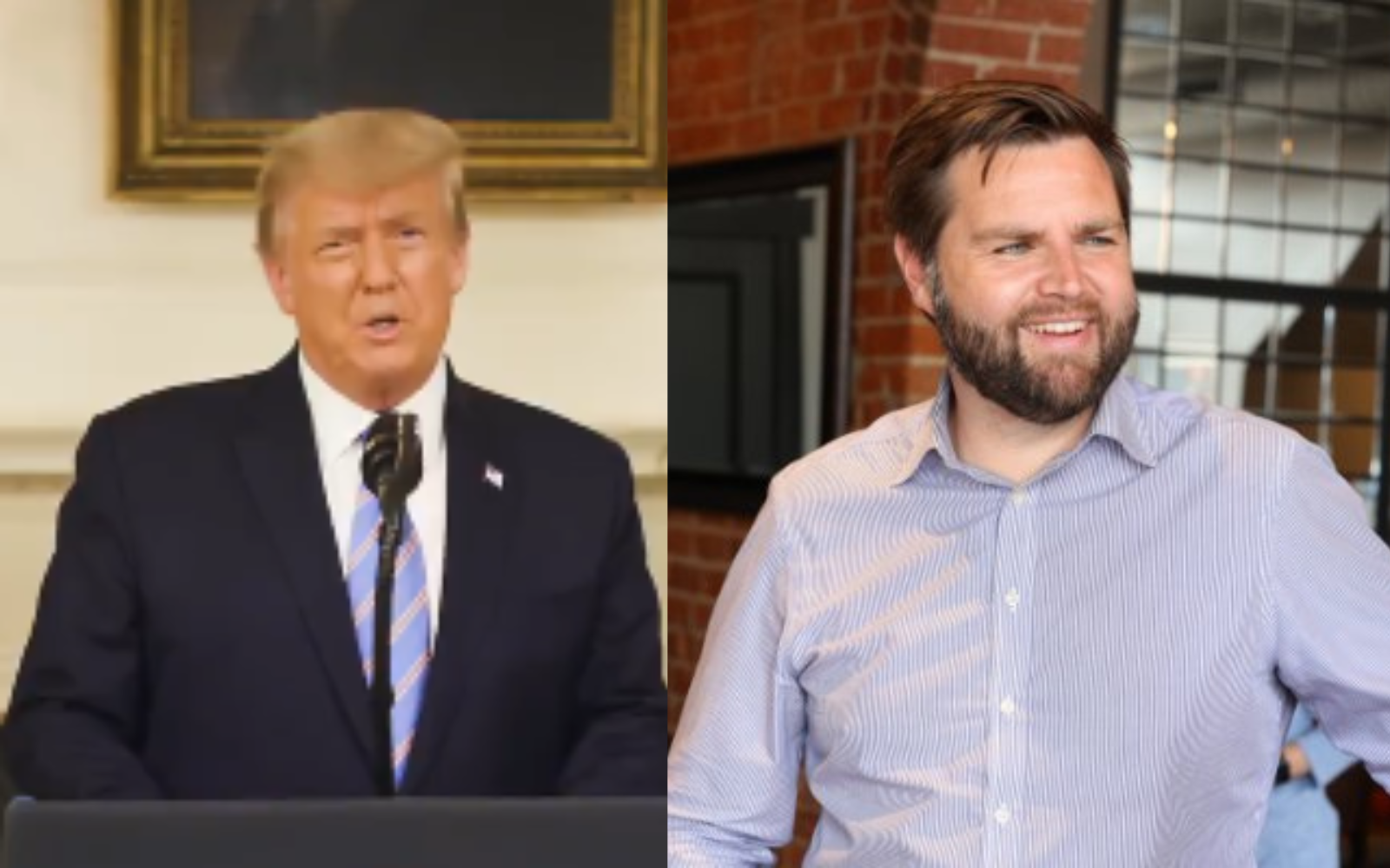 Donald Trump, confirmado como candidato do partido Republicano à presidência dos Estados Unidos, oficializou J.D. Vance como vice em sua chapa Reprodução/X