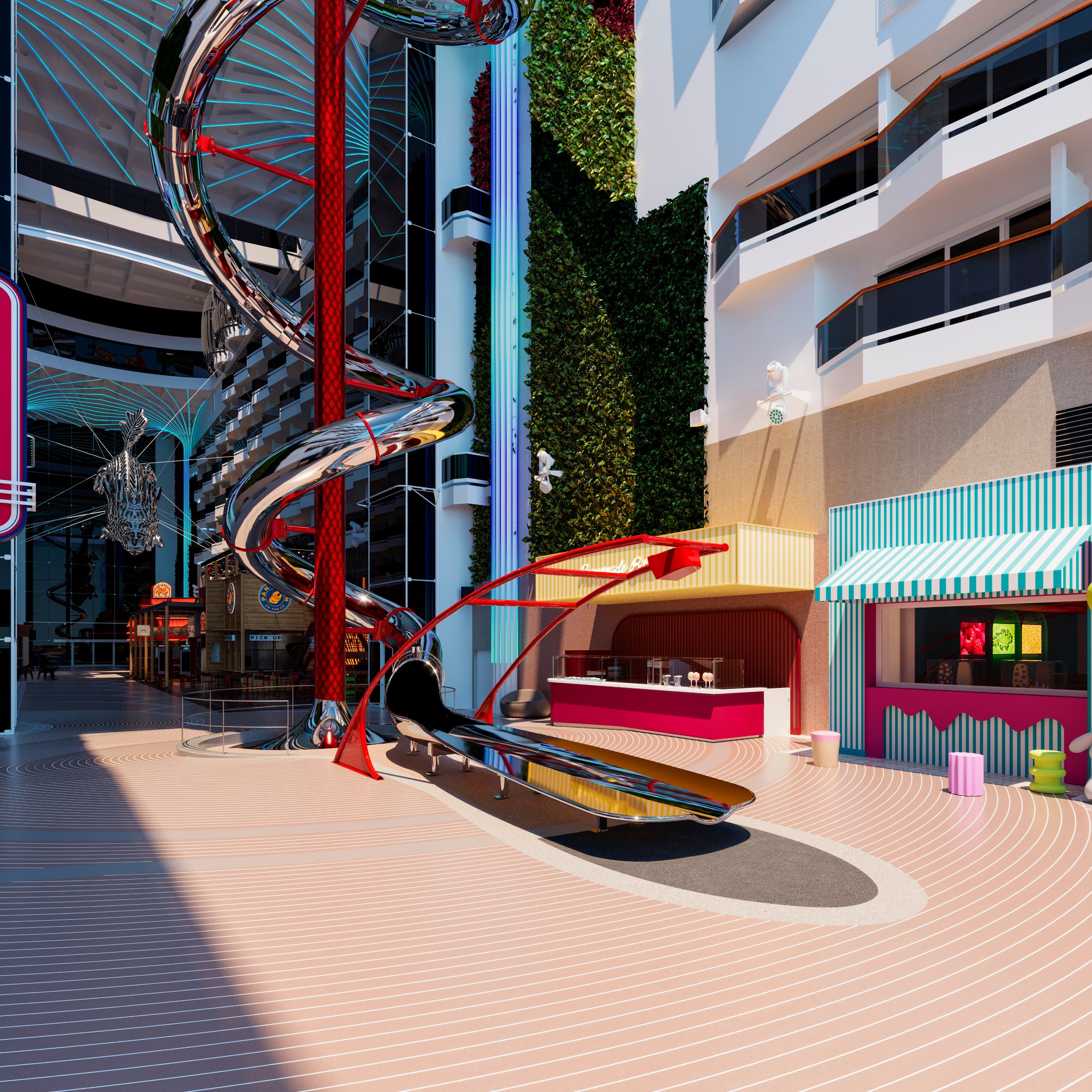 Tobogã do navio. Foto: Divulgação / MSC Cruzeiros