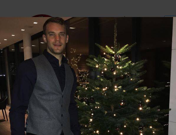 Goleiro do Bayern de Munique e da seleção alemã, Manuel Neuer também desejou feliz natal. Foto: Reprodução/Instagram