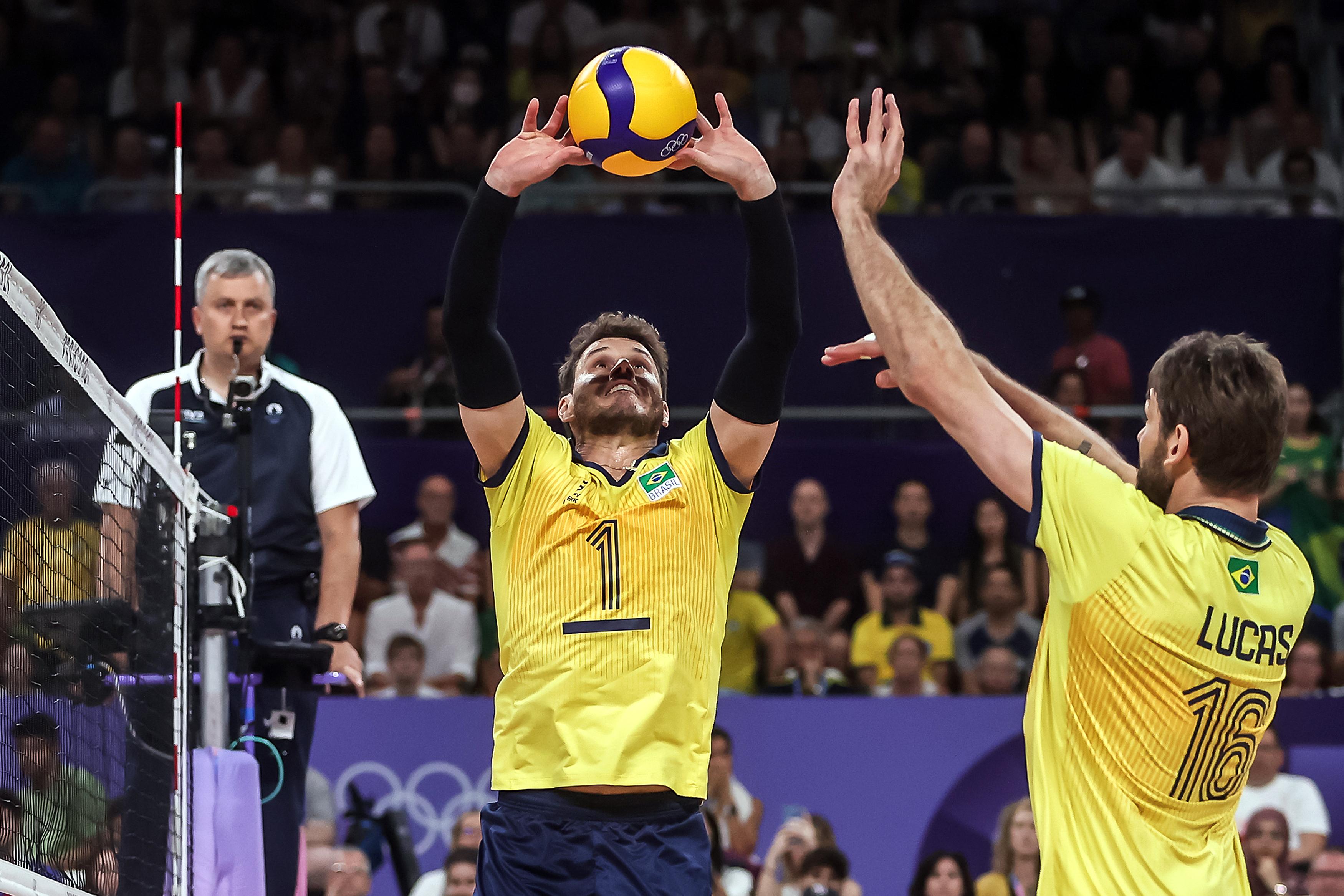 Brasil x Estados Unidos - vôlei masculino Paris 2024 Gaspar Nóbrega/COB