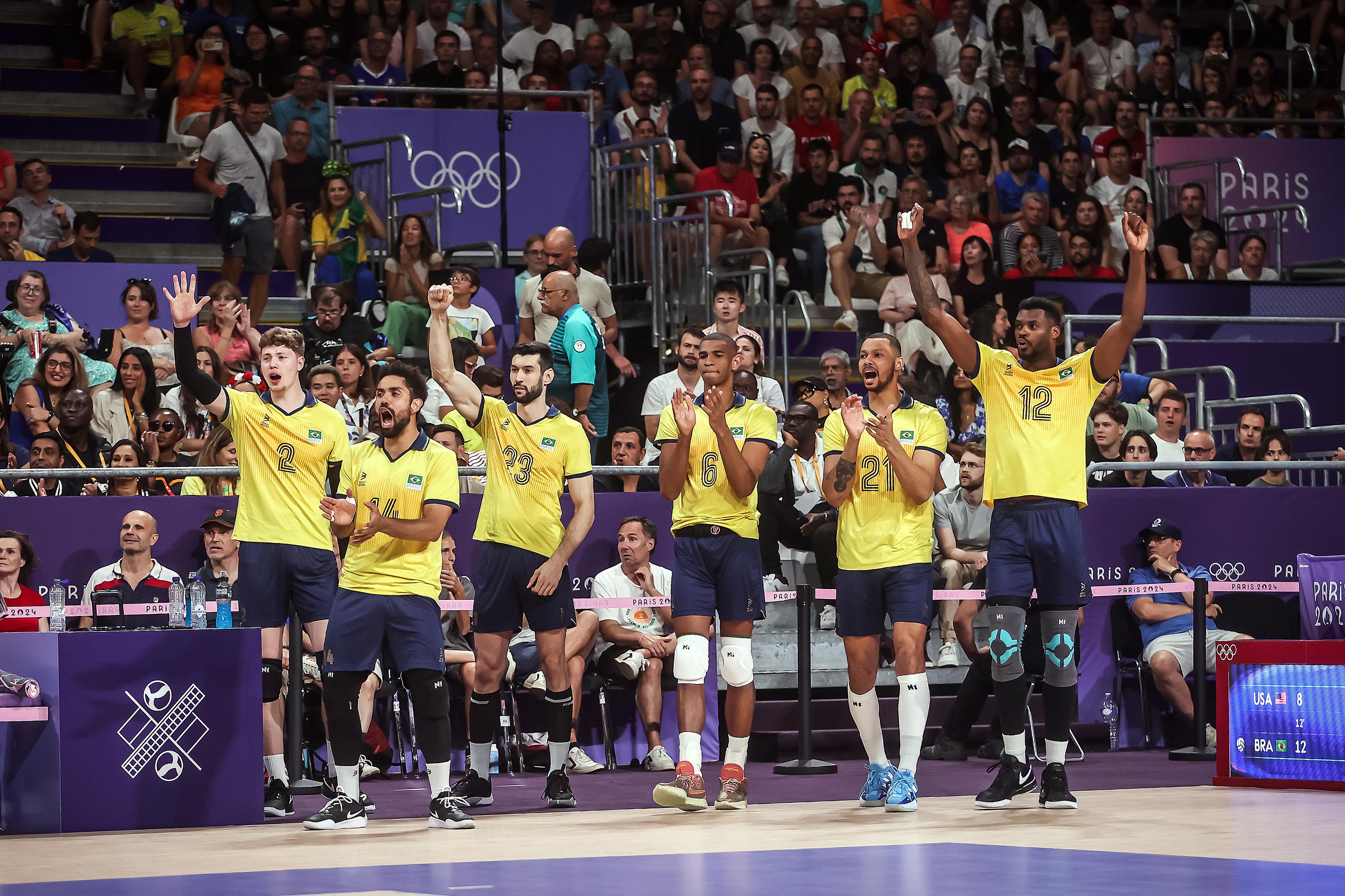 Brasil x Estados Unidos - vôlei masculino Paris 2024 Gaspar Nóbrega/COB