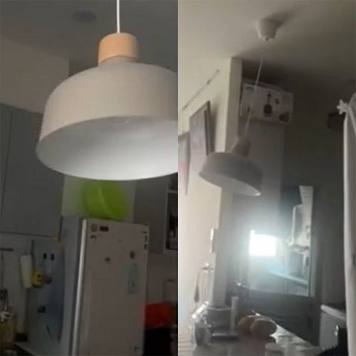 Um brasileiro gravou o momento em que os móveis de sua casa reagem ao tremor. Ele foi obrigado a deixa a residência. Reprodução: Flipar