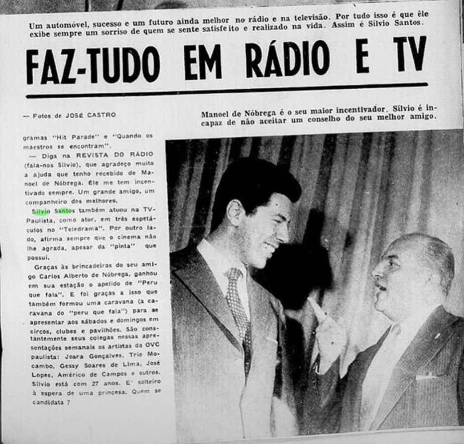 Silvio Santos virou sucesso no rádio e nas telinhas do Brasil Reprodução