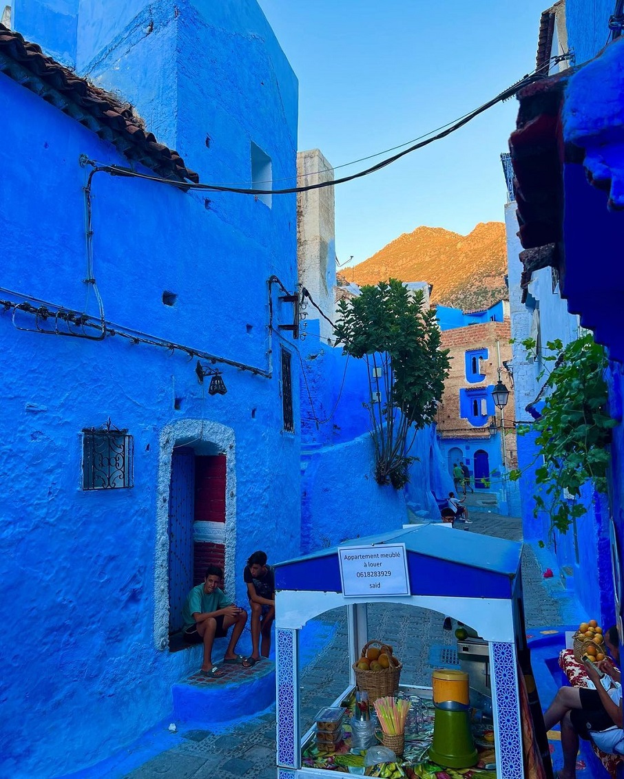 A "cidade azul" sagrada, Chefchaouen, no Marrocos. Foto: Reprodução/Instagram 04.08.2023
