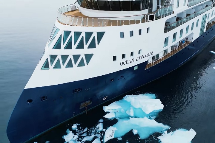 Em seu site, a Quark Expeditions garante que seus navios são projetados para aguentar condições extremas como essas. Reprodução: Flipar