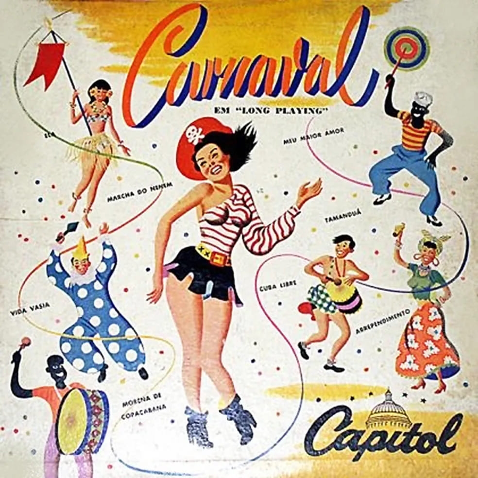 Em janeiro de 1951, a gravadora Sinter foi a pioneira no país ao lançar um LP de dez polegadas chamado “Carnaval em ‘long playing’”, reunindo gravações para o Carnaval daquele ano. 
 Reprodução: Flipar