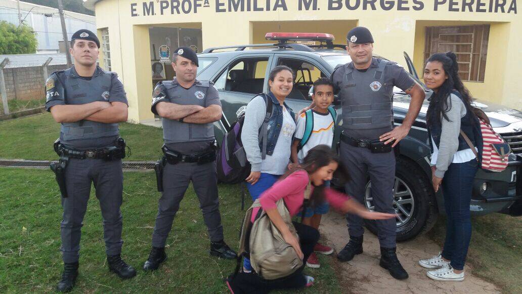 Policiais de ROTA visitam escola pública em São Paulo. Foto: Divulgação/ROTA