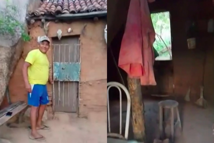 O agricultor Valdir Magalhães, de 58 anos, ergueu a construção há cerca de quatro anos para guardar ferramentas e servir como local de descanso próximo à roça onde trabalha. Reprodução: Flipar