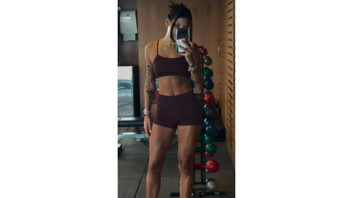 Ana Castela na academia. Foto: Reprodução/Instagram/@anacastelacantora