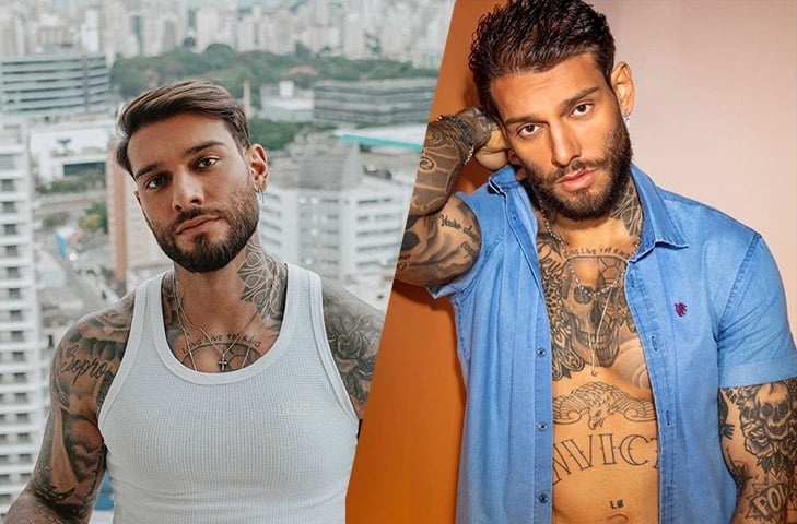 Em 2020, o ator e cantor mineiro Lucas Lucco  também fez o procedimento. No entanto, como ele não gostou do resultado, passou por um processo de reversão no ano passado. Reprodução: Flipar