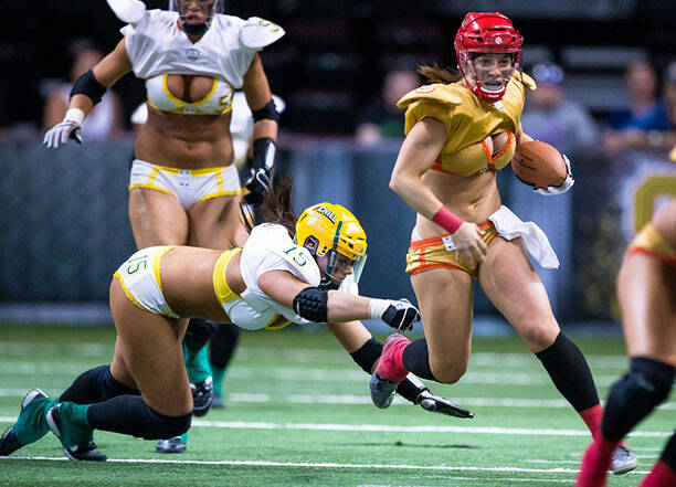 Legends Football League, o futebol americano onde as mulheres usam lingerie. Foto: Divulgação