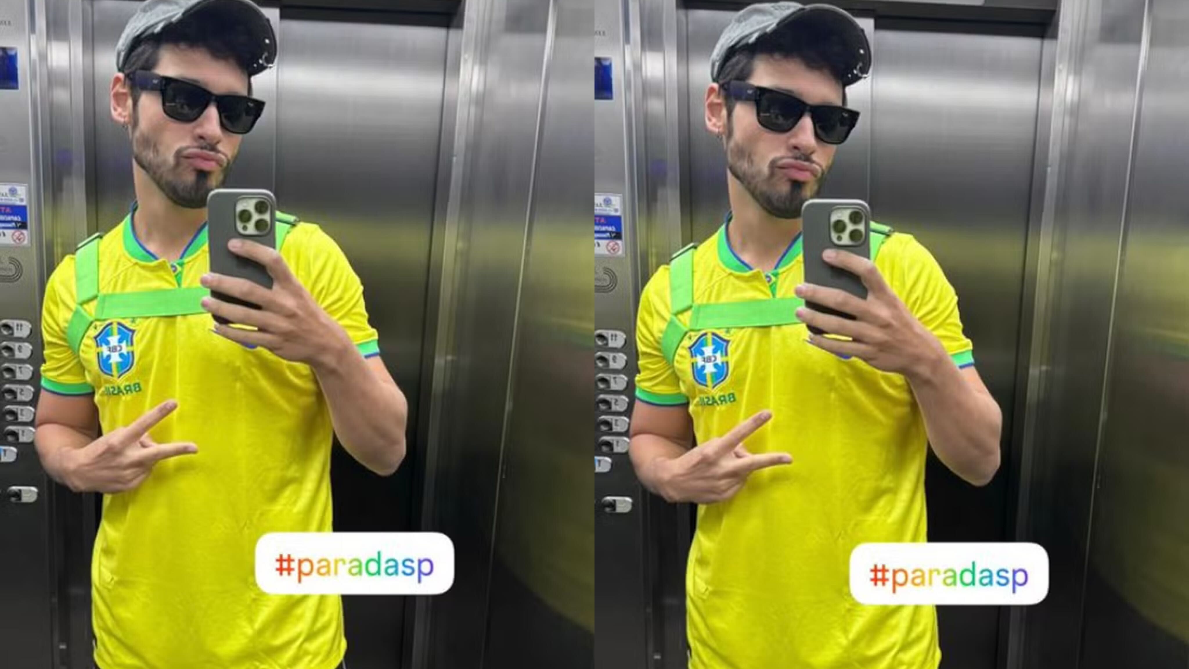 Bruno Fagundes indo à Avenida Paulista, para a Parada LGBT+ Reprodução Instagram - 2.6.2024
