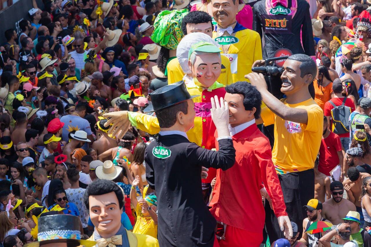 Bonecos de Olinda no carnaval de 2020. Foto: Arquimedes Santos/Divulgação