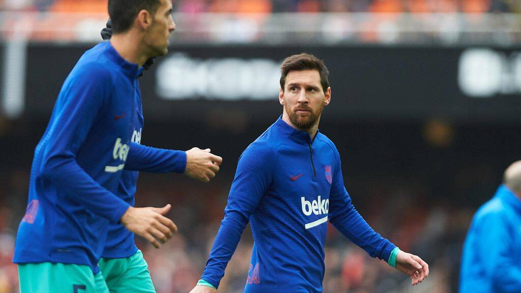 Lionel Messi durante aquecimento do Barcelona. Foto: AS.com / Reprodução