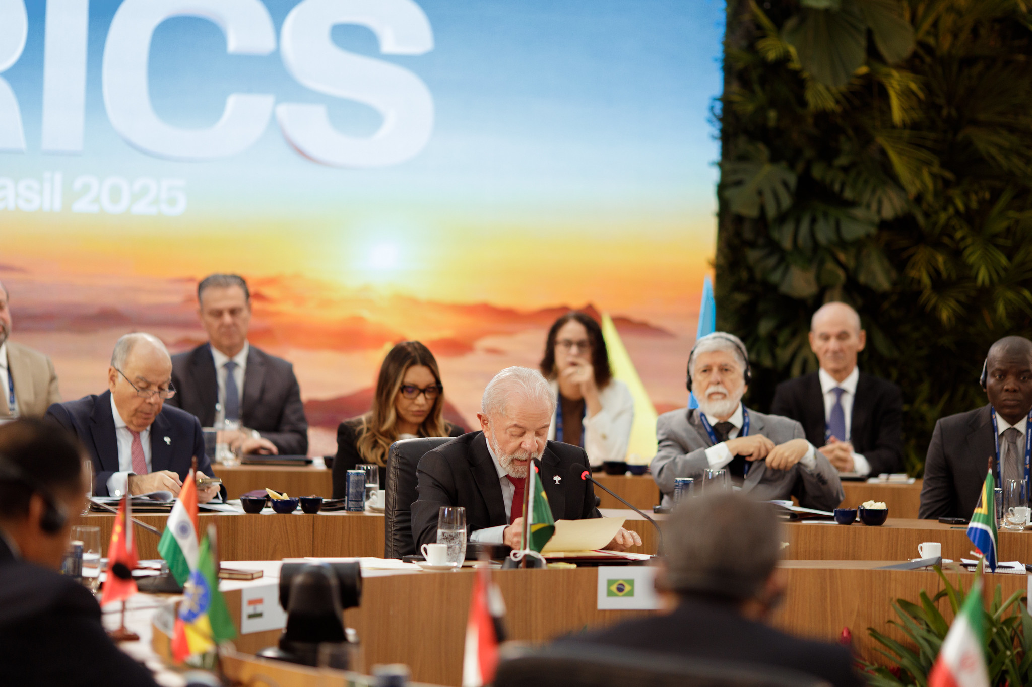 Lula leu seu discurso. Foto: Isabela Castilho | BRICS Brasil