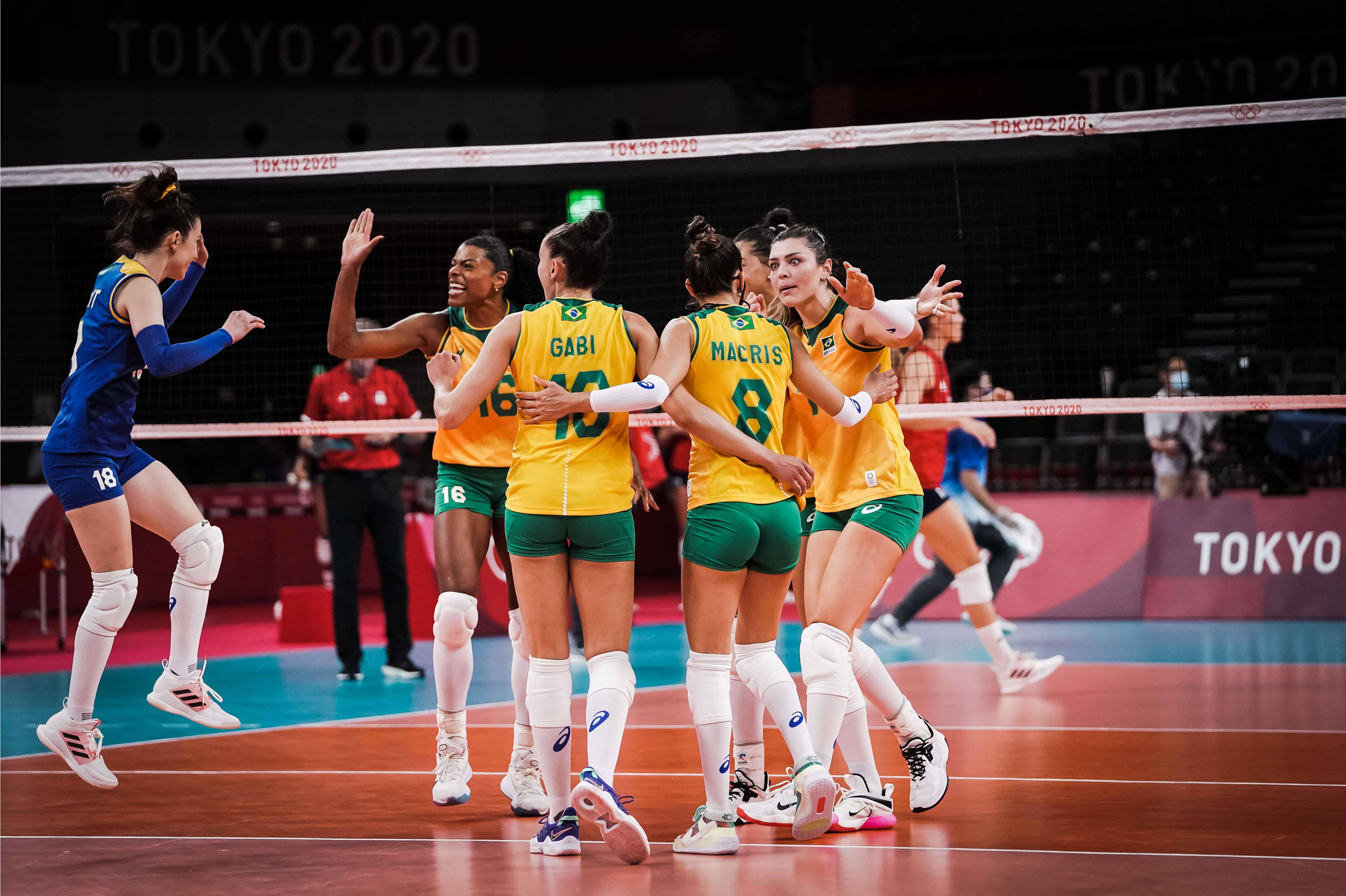 Brasil x EUA - vôlei feminino - Olimpíadas Tóquio. Foto: FIVB