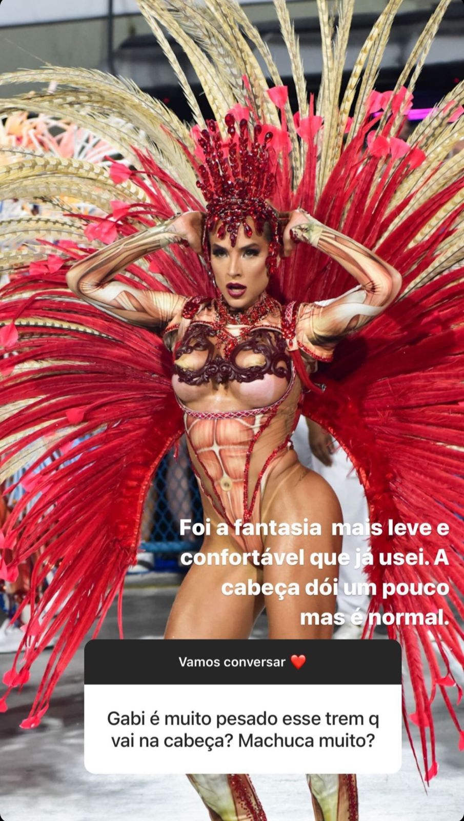 Gabi Martins comenta falha no Carnaval ao ficar com seios à mostra Reprodução/Instagram - 15.02.2024