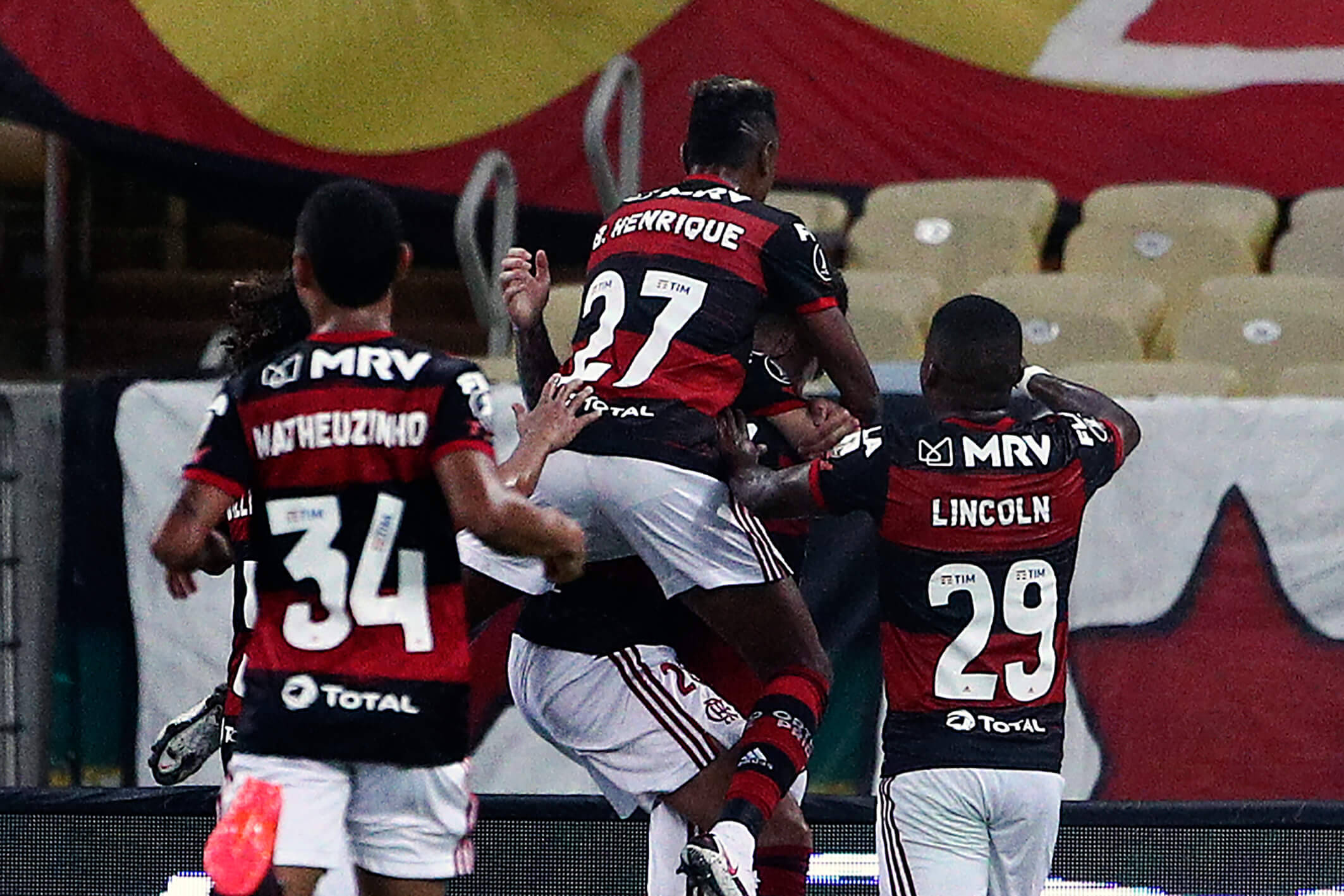 Flamengo x Junior. Foto: Reprodução/Twitter Conmebol