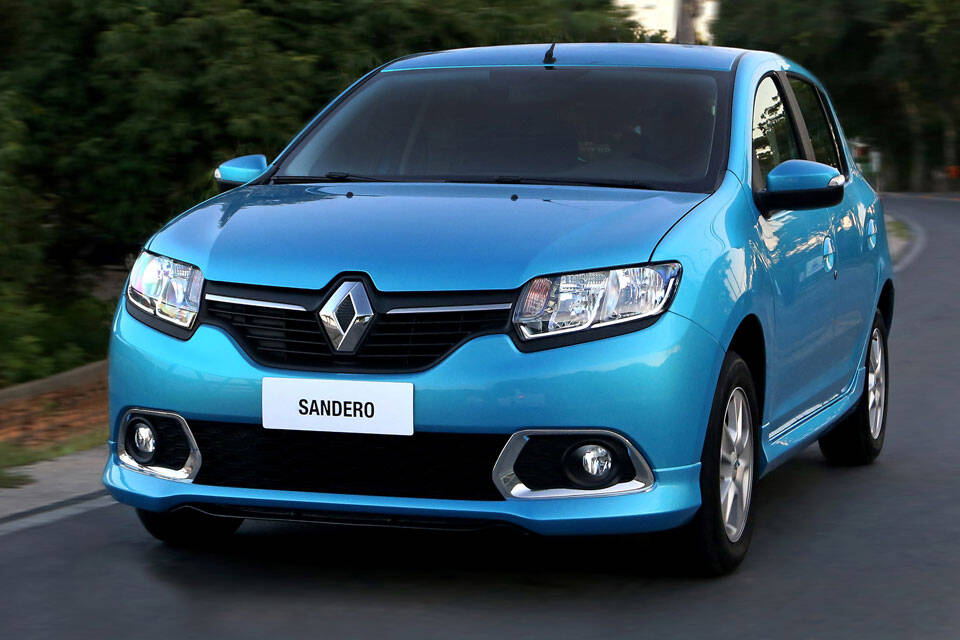 Sandero, da Renault: 8º lugar em número de unidades emplacadas em 2015. Foto: Divulgação