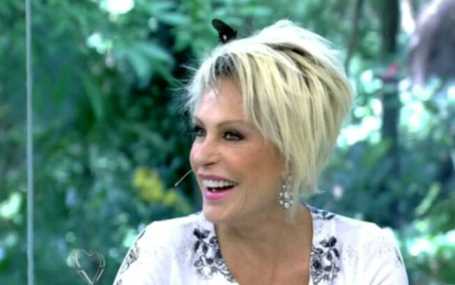 Ana Maria Braga é surpreendida ao vivo por borboleta. Foto: Reprodução