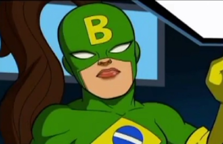 Capitã Brasil (Marvel) - Uma personagem que tem como destaque o fato de seu nome e sua vestimenta serem totalmente voltados ao Brasil. Reprodução: Flipar