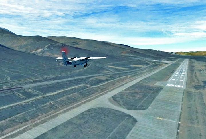 1º - O Qambo Bamda é mais um aeroporto no Tibete. Como as condições da localidade exigem aeródromos com pistas longas, este lidera no quesito mundial com 5.500 metros de extensão.  Reprodução: Flipar