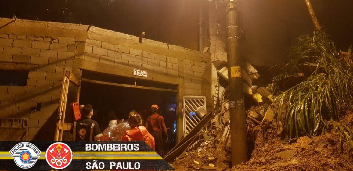 Chuva em Mauá deixa três crianças e um bebê mortos. Foto: Divulgação/Corpo de Bombeiros de São Paulo