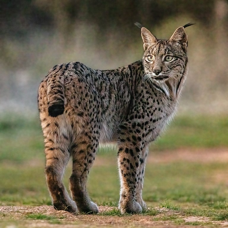 O lince ibérico (Lynx pardinus), um dos felinos mais raros do mundo, deixou de aparecer na lista dos animais ameaçados de extinção.  Reprodução: Flipar