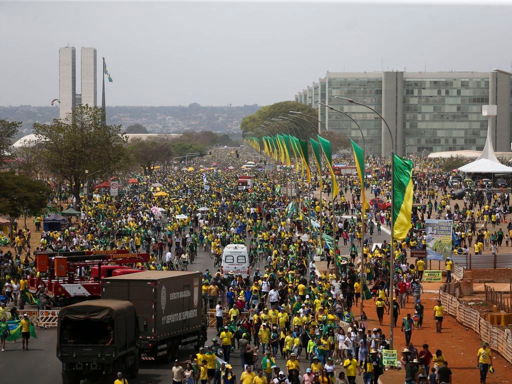 A Esplanada dos Ministérios ficou cheia de apoiadores do presidente Jair Bolsonaro. Foto: José Cruz/Agência Brasil - 07.09.2022