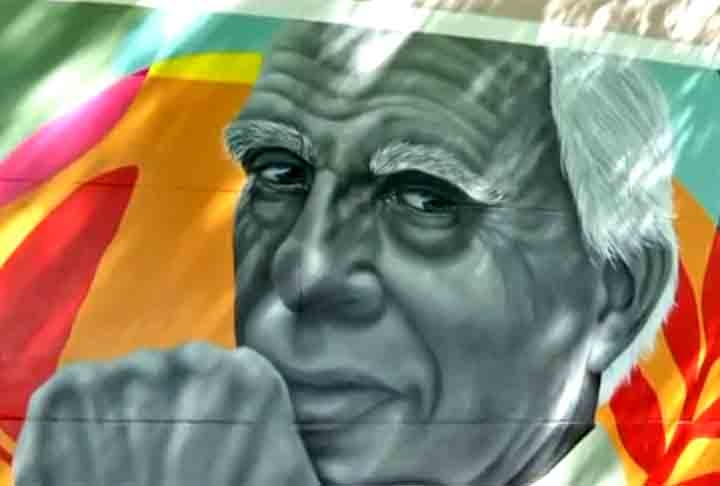O escritor Ignácio de Loyola Brandão, membro da Academia Brasileira de Letras (ABL), foi o primeiro grafite feito para o projeto. O painel encontra-se na Biblioteca Municipal Mário de Andrade. Reprodução: Flipar