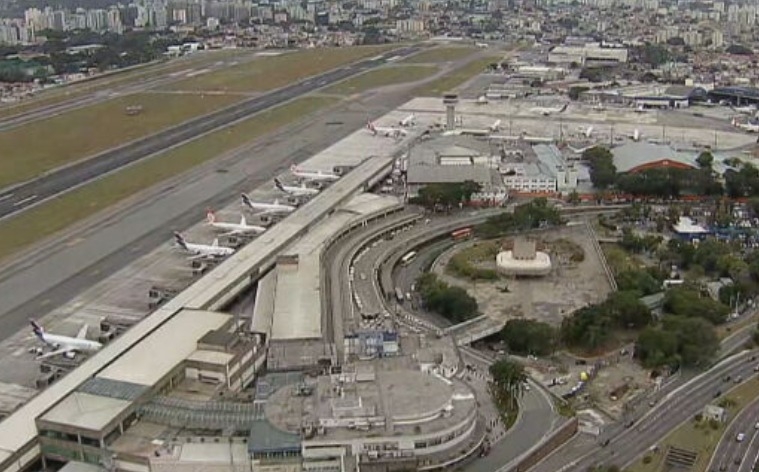 O Aeroporto de Congonhas, em São Paulo, vai ser ampliado e  a área de passageiros deve dobrar de tamanho. O anúncio foi feito pelo Ministério dos Portos e Aeroportos. Reprodução: Flipar
