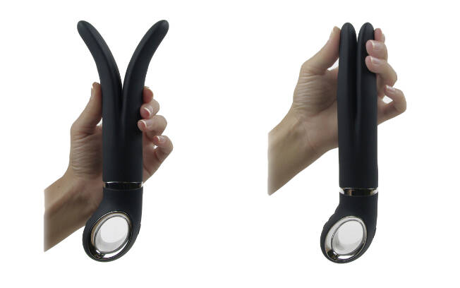 G-vibe Noir é um vibrador moderno que estimula o ponto G. Com ponta dupla, possibilita o uso simultâneo nas diferentes zonas erógenas da mulher e até do parceiro. Da Loja do Prazer. Foto: Divulgação