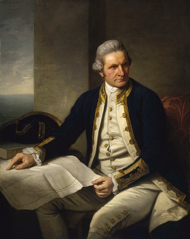 Os primeiros foram os britânicos, em 1778, liderados por James Cook (foto). Ele nomeou as ilhas em homenagem ao seu patrocinador, o rei George III da Inglaterra. Reprodução: Flipar