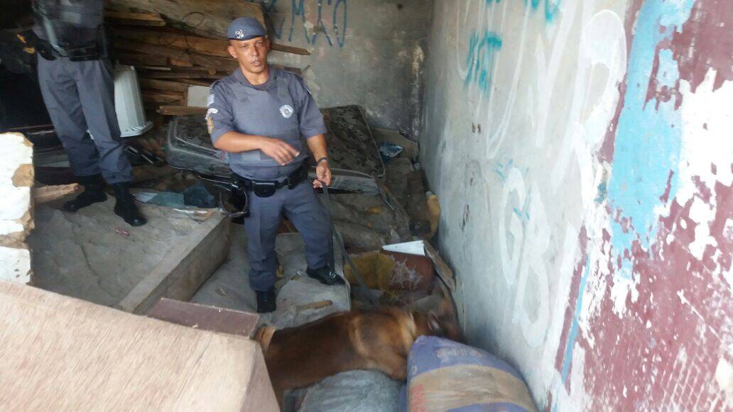 As drogas foram encontradas em um local abandonado e com muito entulho. Foto: Divulgação/Polícia Militar