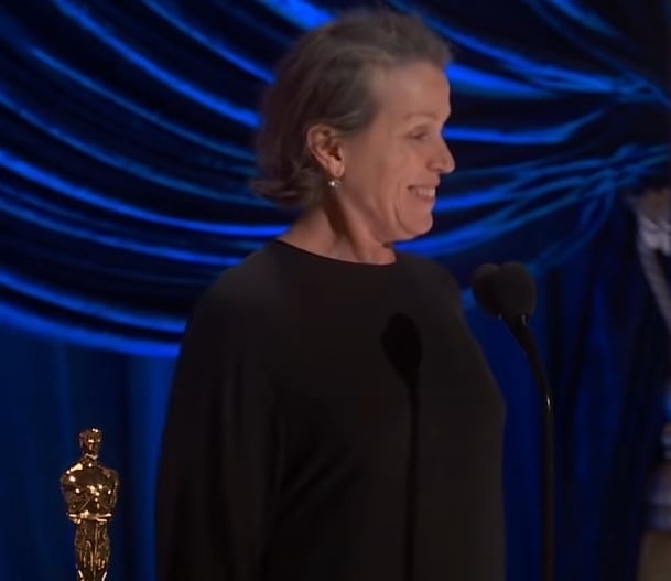 Completam o ranking com quatro estatuetas outras três figurinistas - Catherine Martin, Colleen Atwood e Milena Canonero -, além das atrizes Frances McDormand (foto), Ingrid Bergman (1915 - 1982) e Katherine Hepburn (1907 - 2003).
 Reprodução: Flipar