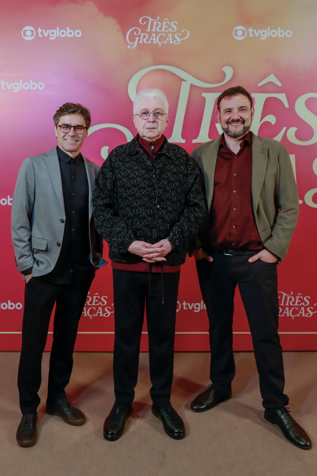 Os autores Virgílio Silva, Aguinaldo Silva e Zé Dassilva. Foto: Globo/Edu Lopes